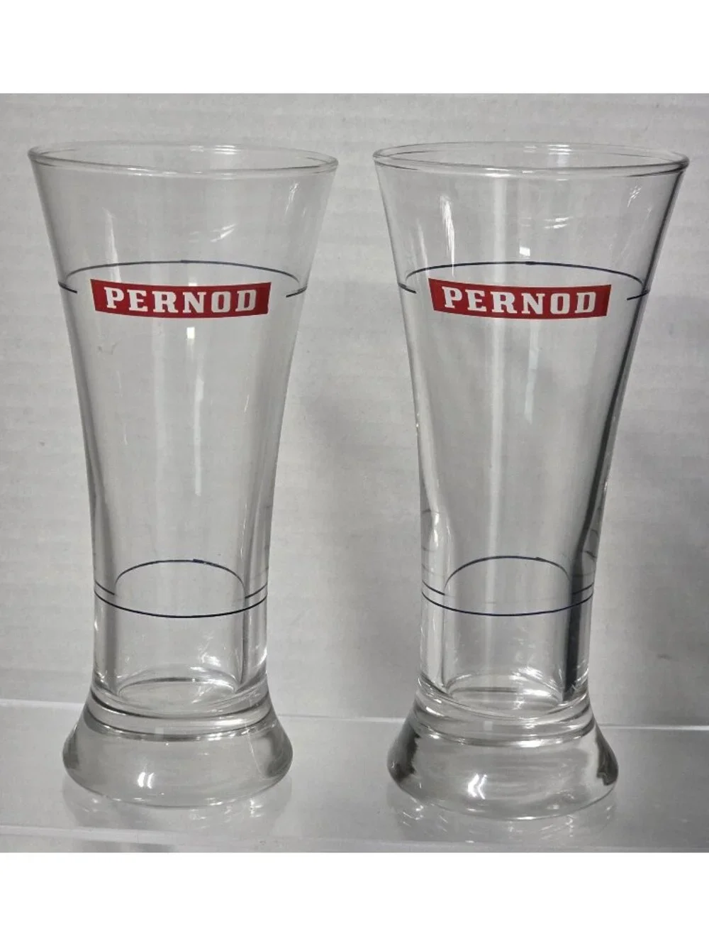 Vintage Pernod Pastis Glasses Set of 2 Barware France Pour Lines 5.9